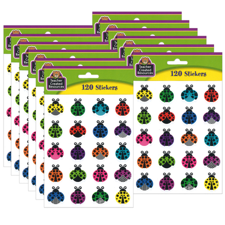 TEACHER CREATED RESOURCES Colorful Ladybugs Stickers, PK1440 TCR5462